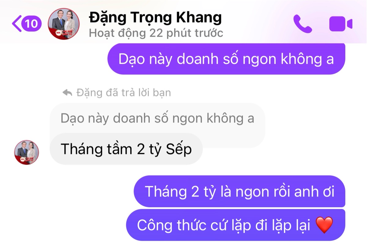 Doanh số 2 tỷ mỗi tháng