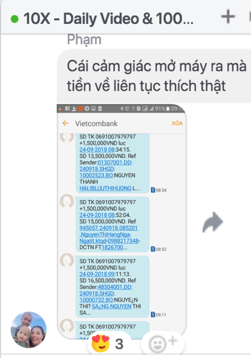 Tiền về liên tục