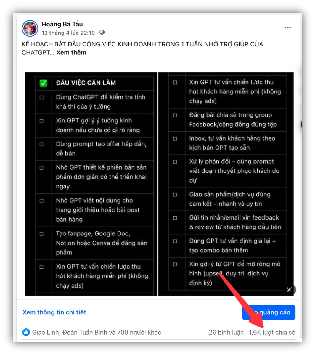 Bài kế hoạch kinh doanh 1 tuần